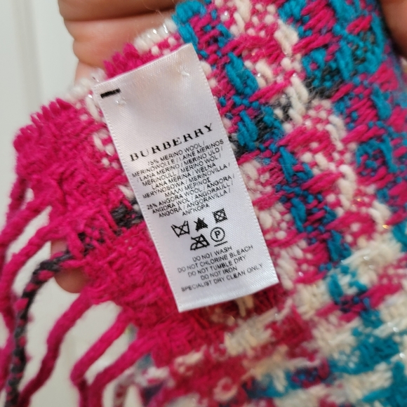 Burberry Multi Color Plaid Scarf Wool & Angora - Picture 6 of 8